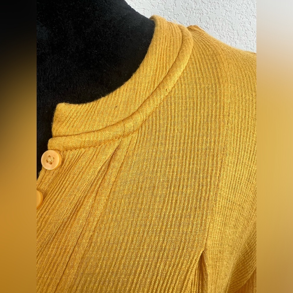 Free People Summer Strutting Yellow Long Sleeve Mini Dress Size Medium - Picture 11 of 11